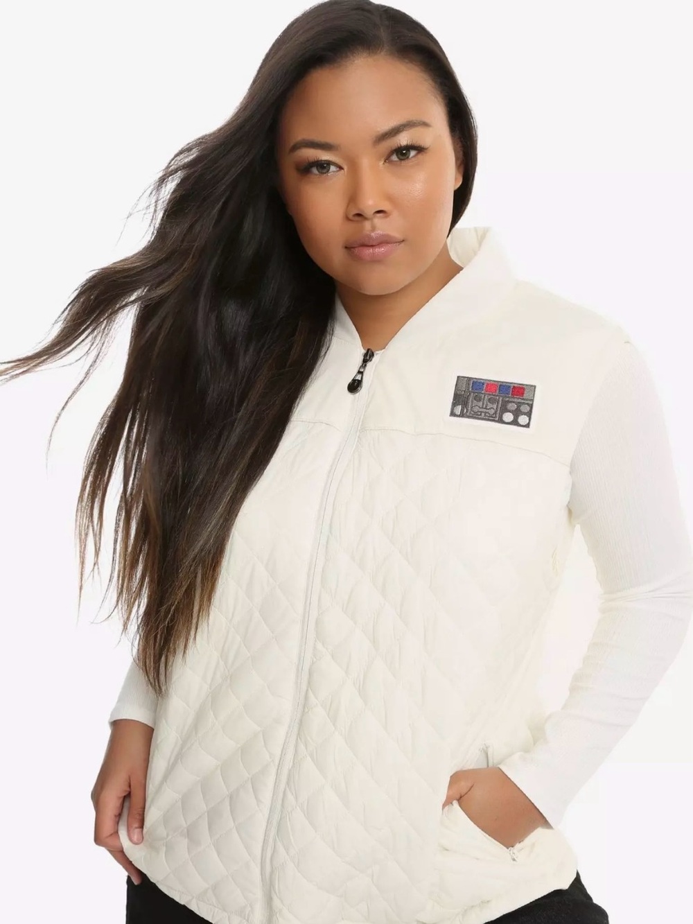 Her Universe Star Wars Princess Leia Hoth white puffer vest size XL